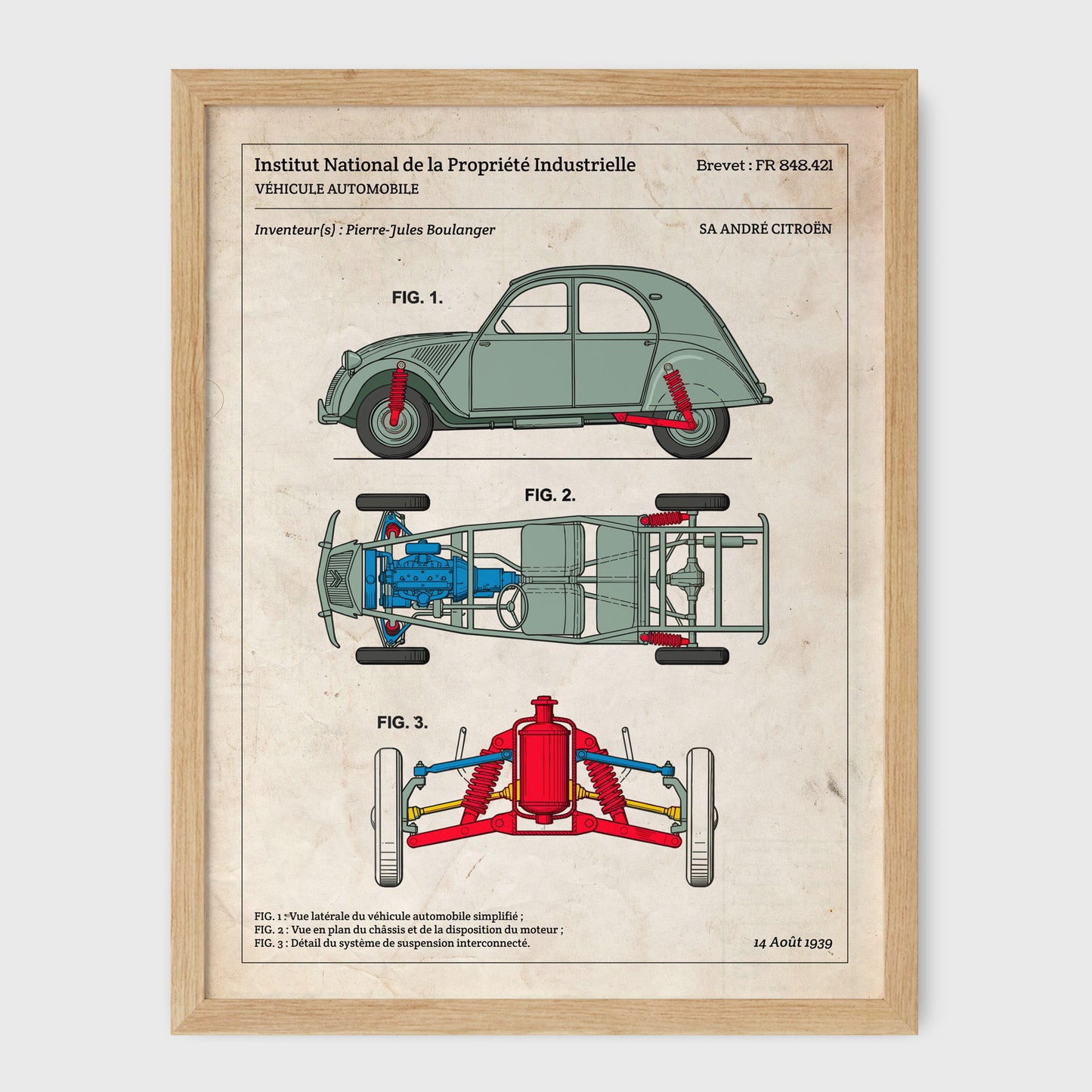 Affiche de brevet - Citroën 2CV