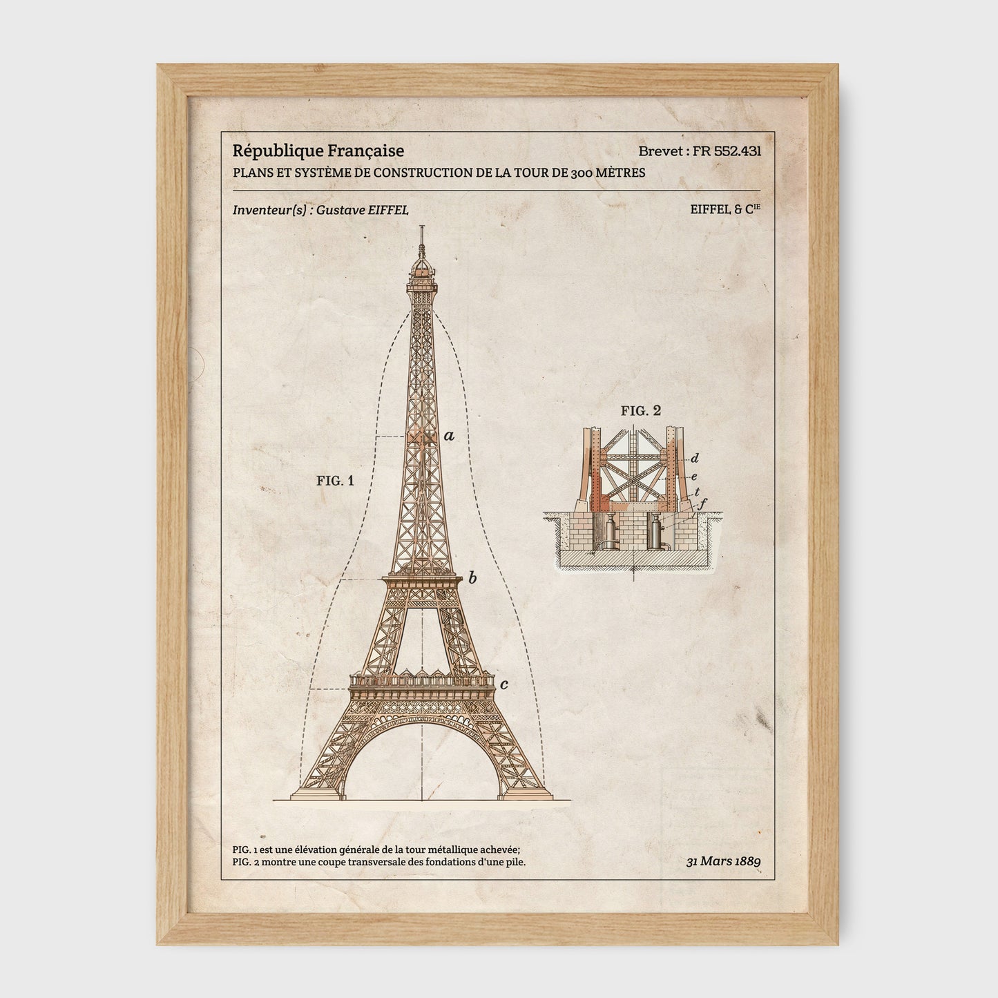 Affiche de brevet - Tour Eiffel