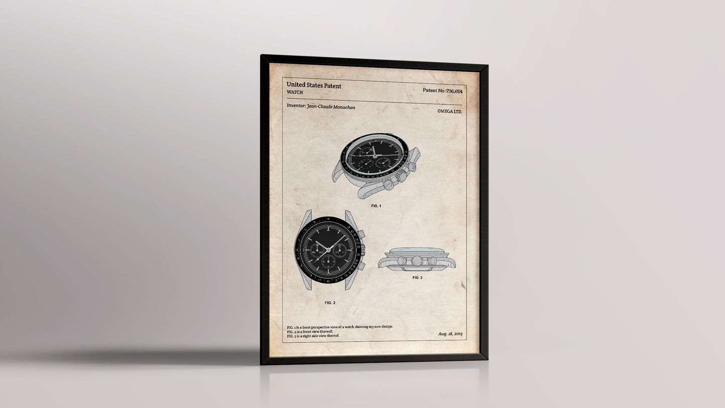 Affiche de brevet - Omega Speedmaster