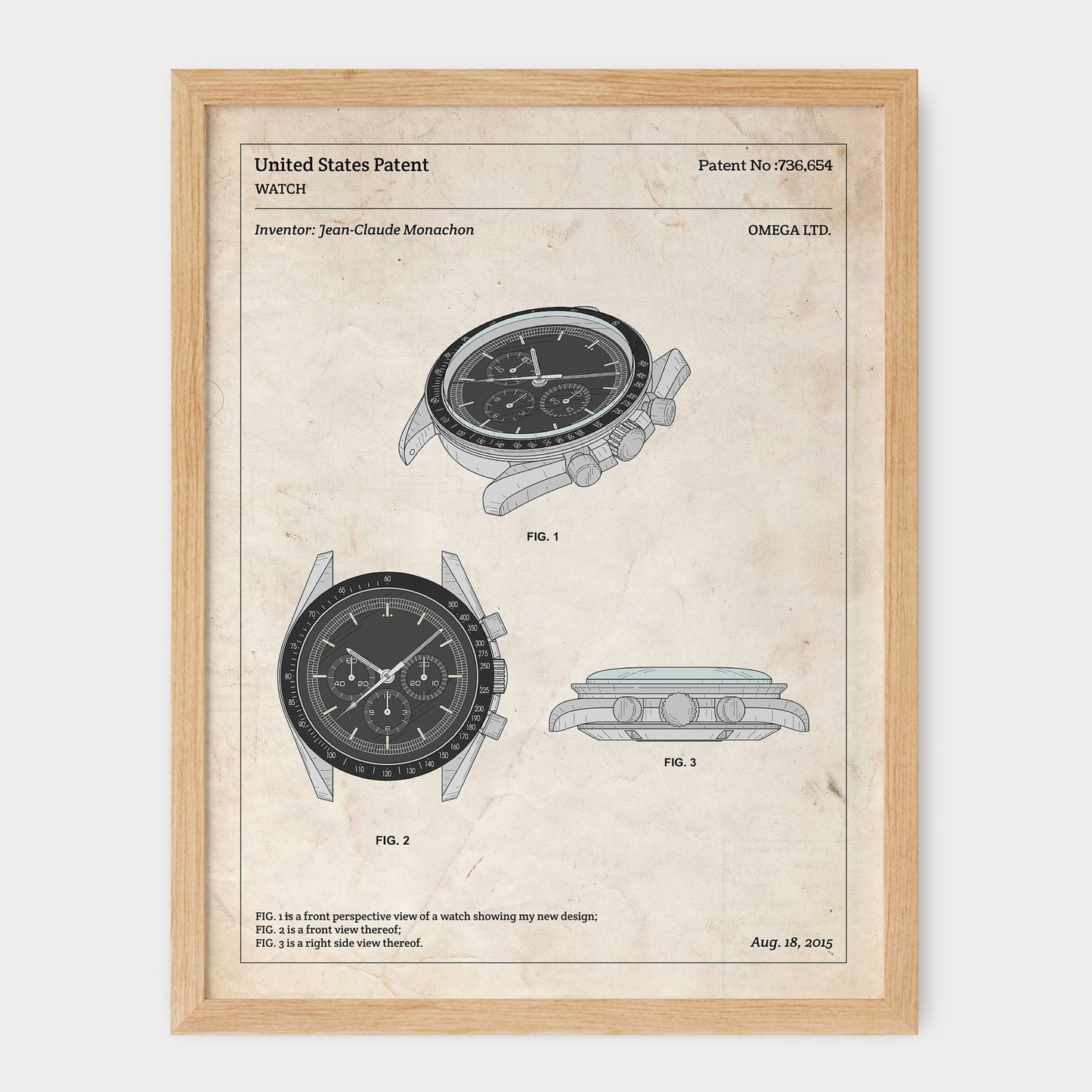 Affiche de brevet - Omega Speedmaster