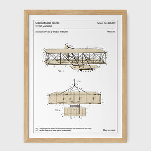 Affiche de brevet - Avion des frères Wright