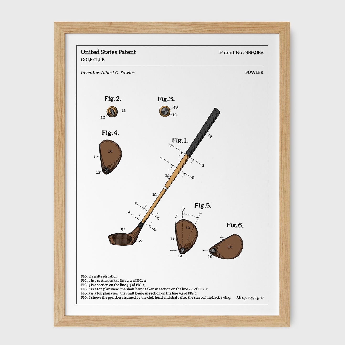 Affiche de brevet - Club de Golf