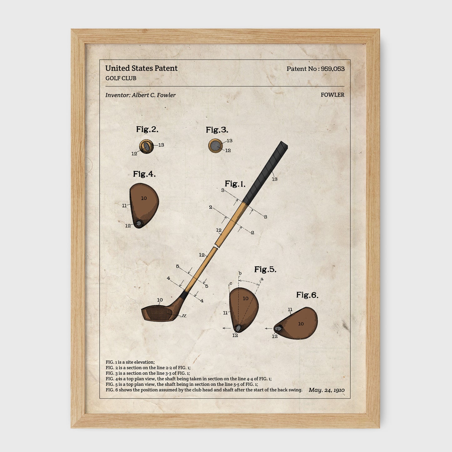 Affiche de brevet - Club de Golf