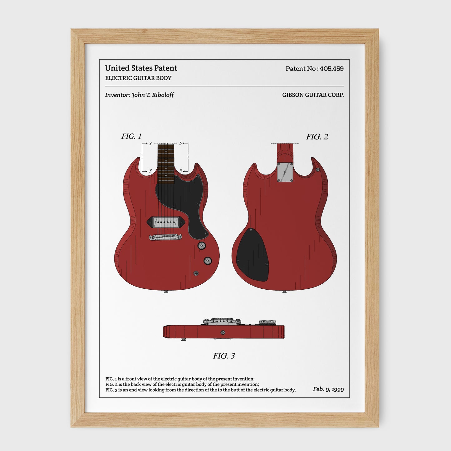 Affiche de brevet - Gibson SG