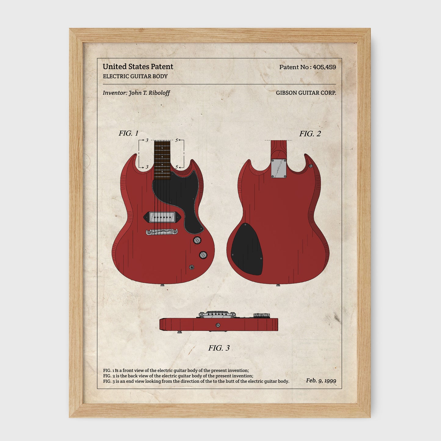 Affiche de brevet - Gibson SG
