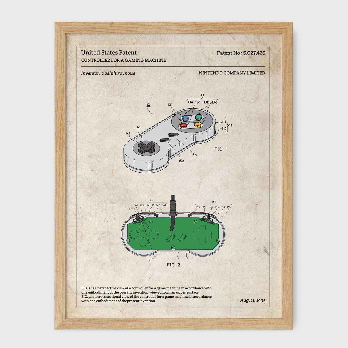 Affiche de brevet - Manette de Super Nintendo