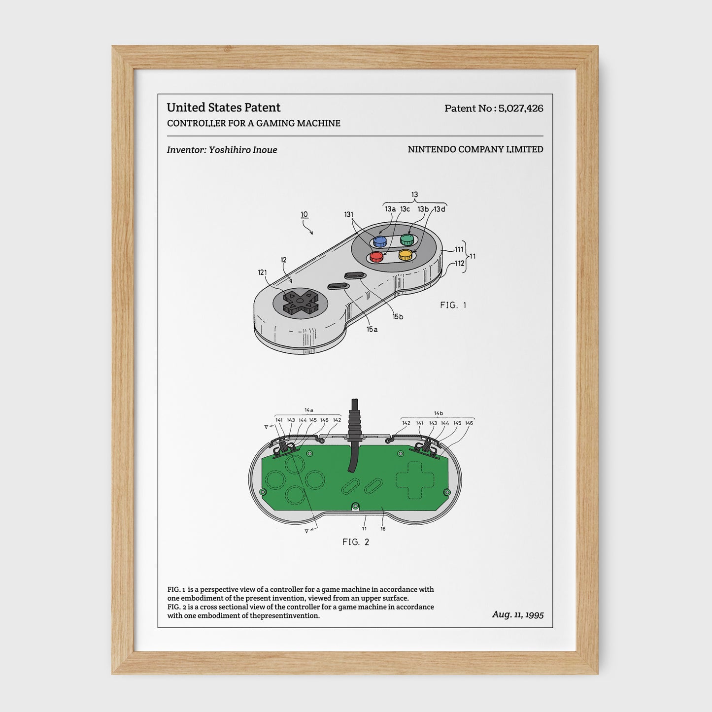 Affiche de brevet - Manette de Super Nintendo