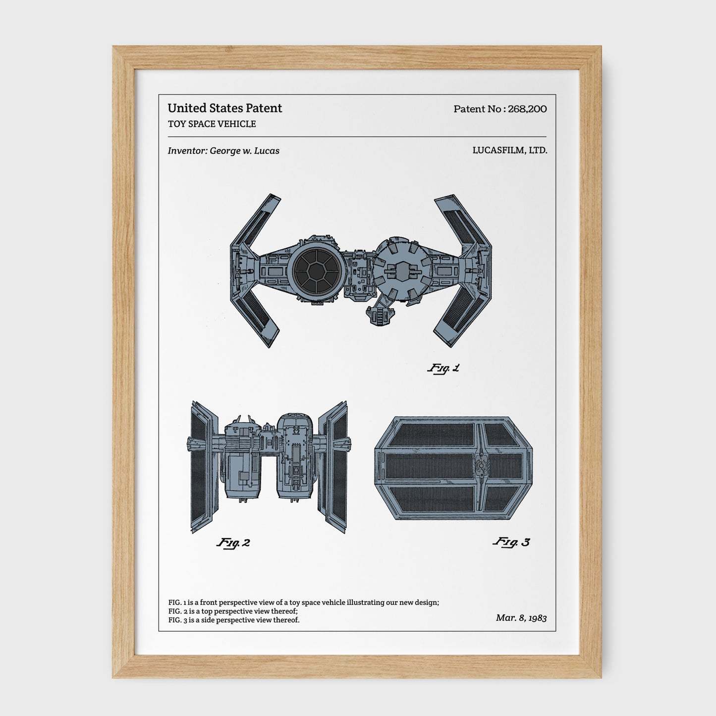 Affiche de brevet - Star Wars - Tie Bomber