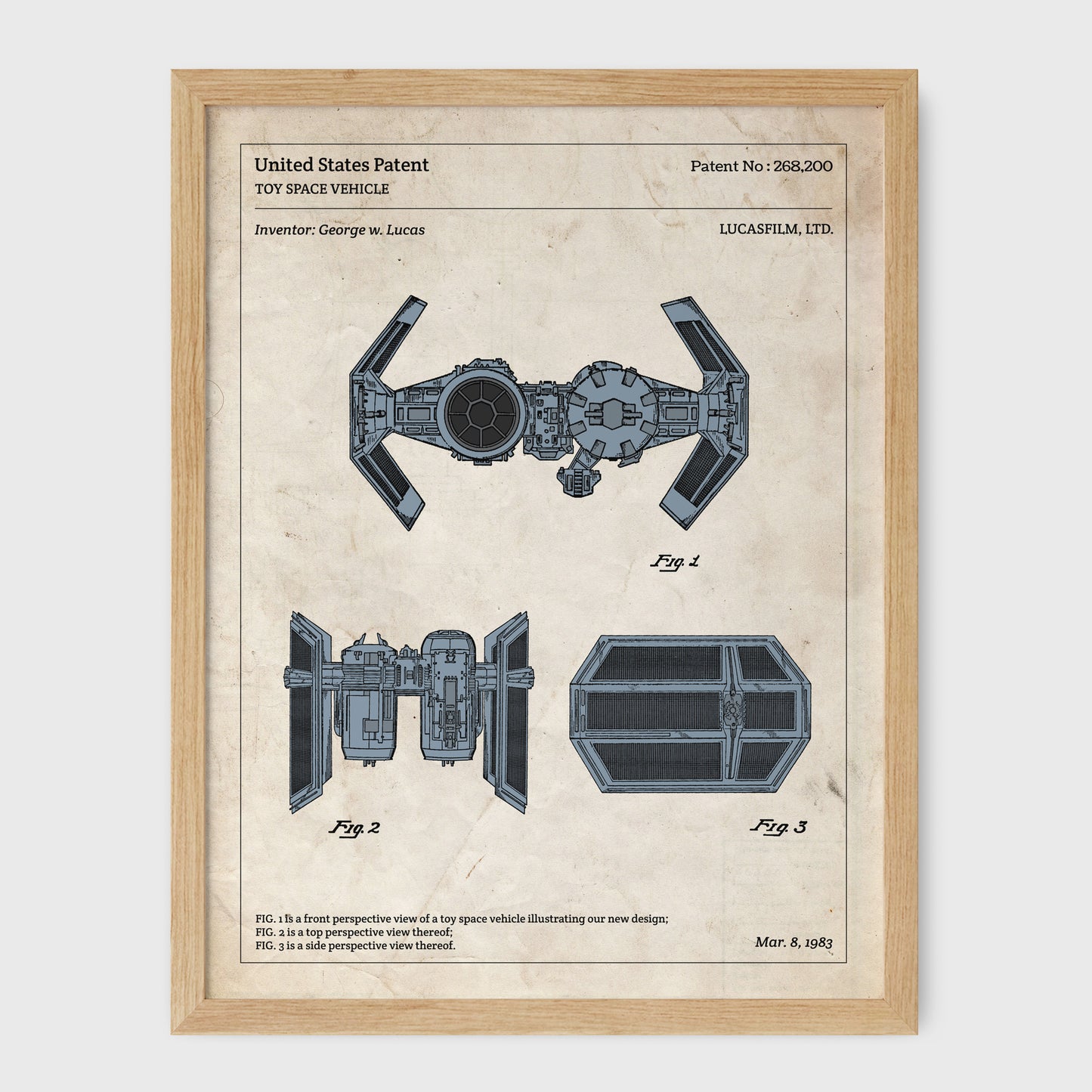 Affiche de brevet - Star Wars - Tie Bomber