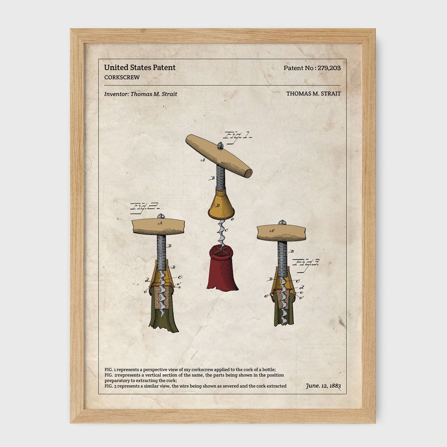 Affiche de brevet - Tire-Bouchon