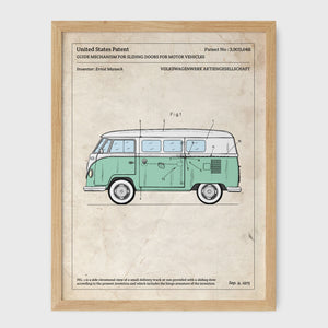 Affiche de brevet - Van Volkswagen Combi