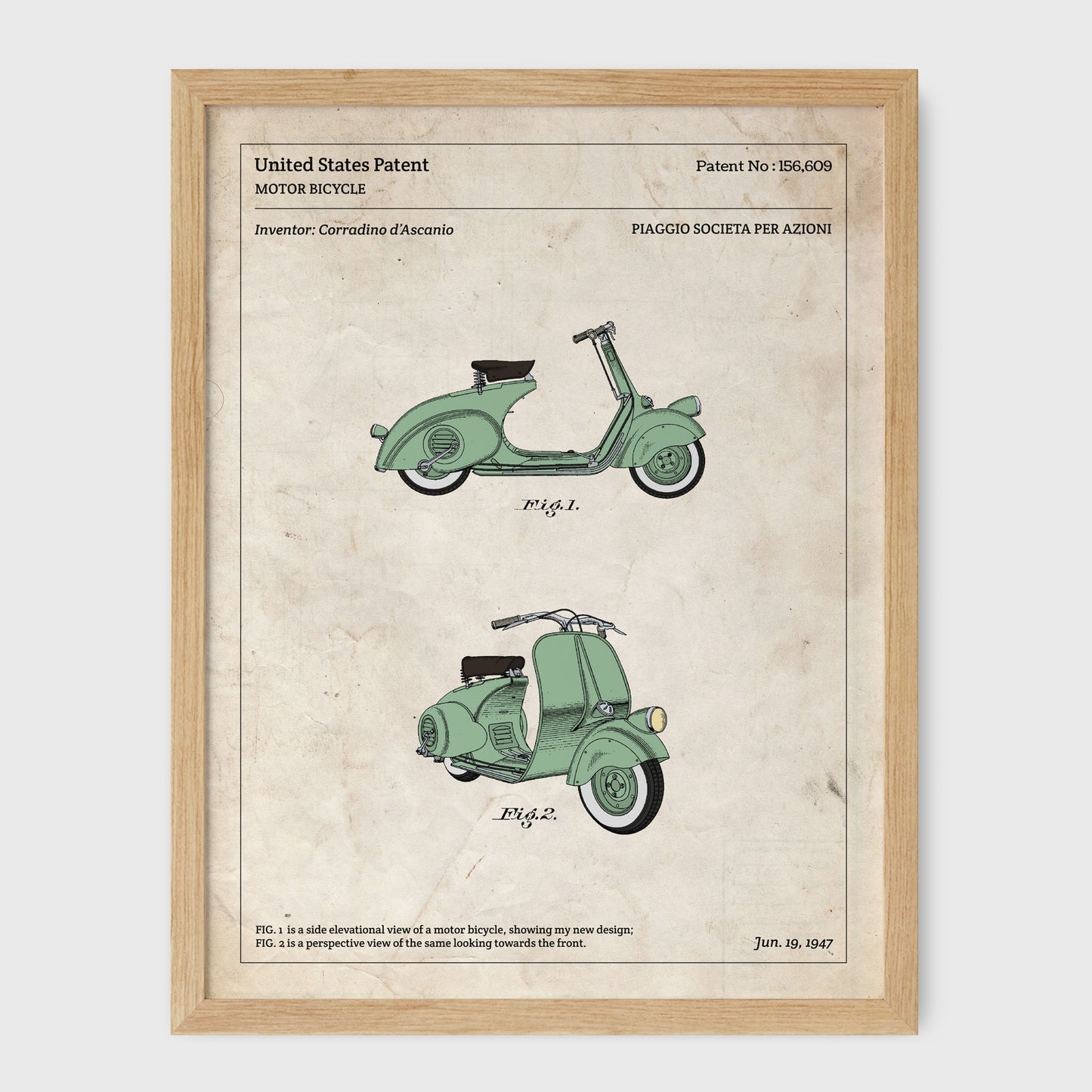 Affiche de brevet - Vespa