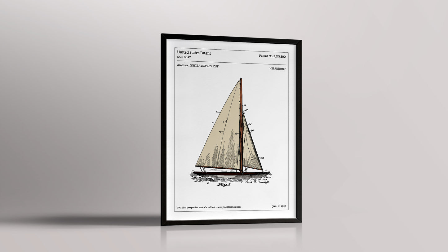 Affiche de brevet - Voilier