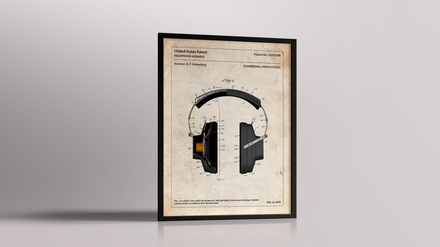 Affiche de brevet - Casque Audio