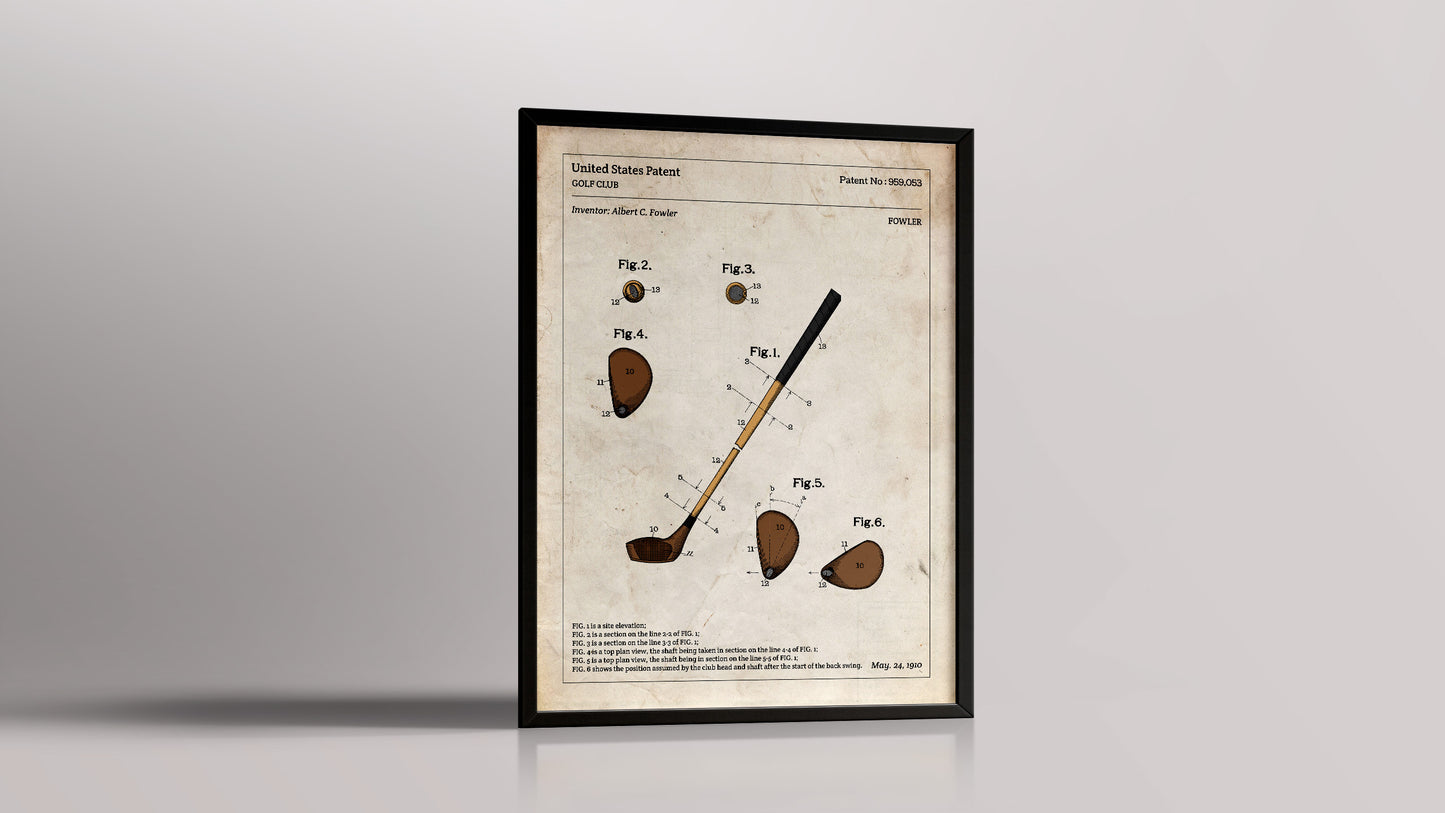 Affiche de brevet - Club de Golf