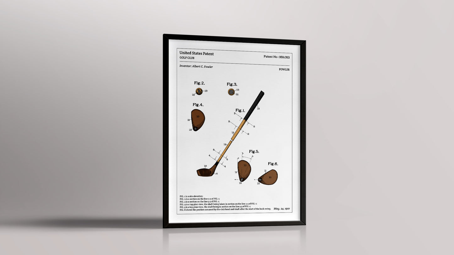 Affiche de brevet - Club de Golf