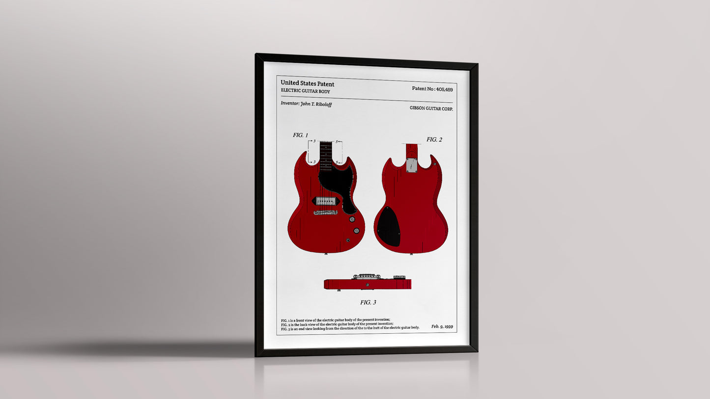 Affiche de brevet - Gibson SG