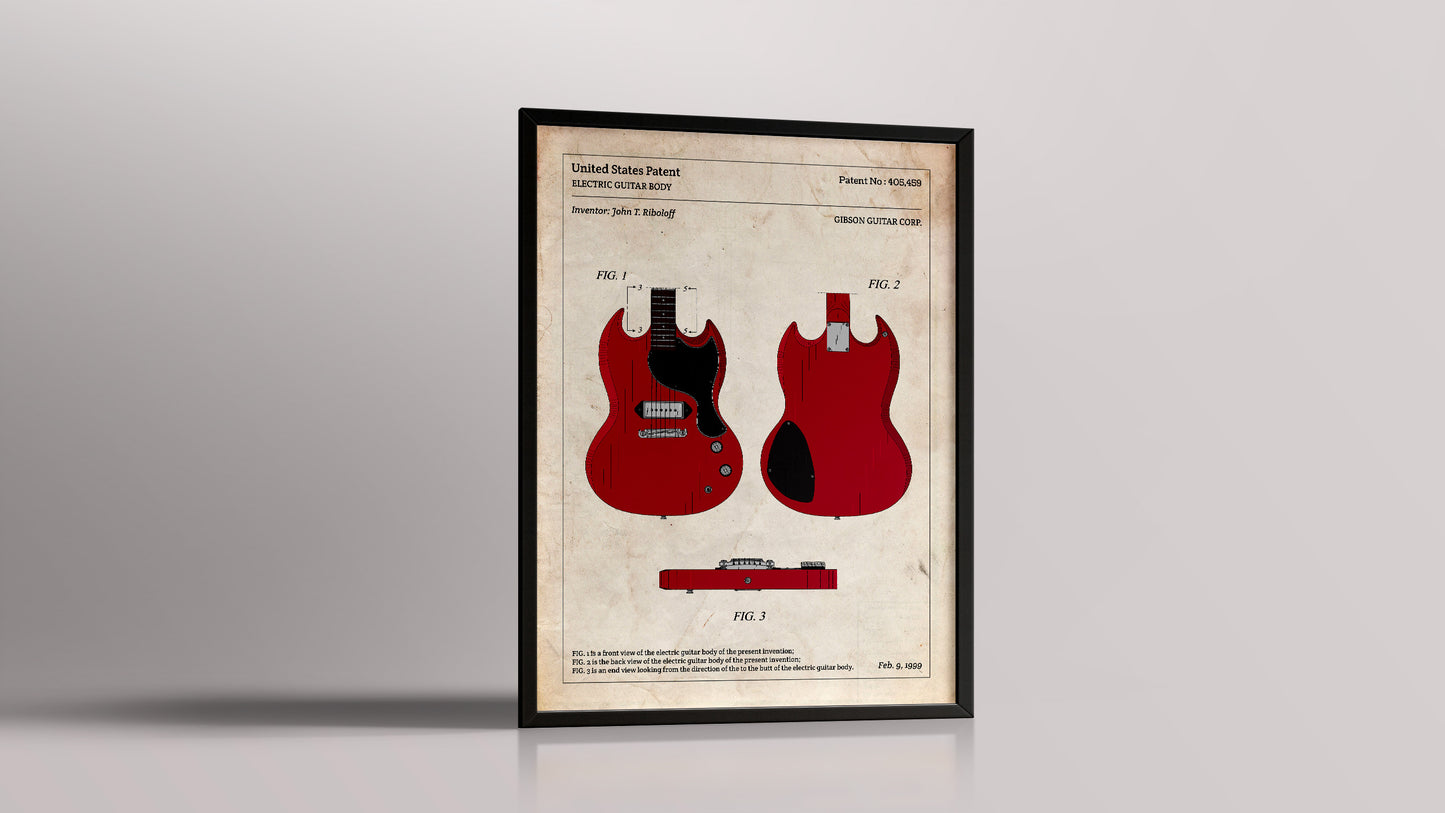 Affiche de brevet - Gibson SG