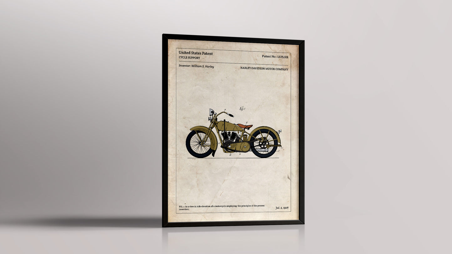 Affiche de brevet - Harley-Davidson