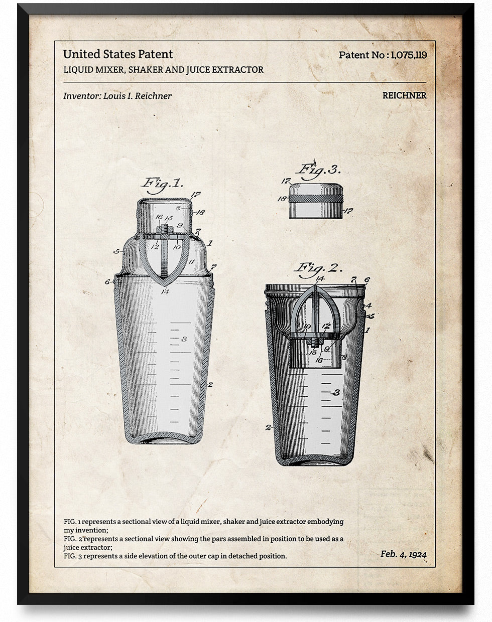 Affiche de brevet - Shaker