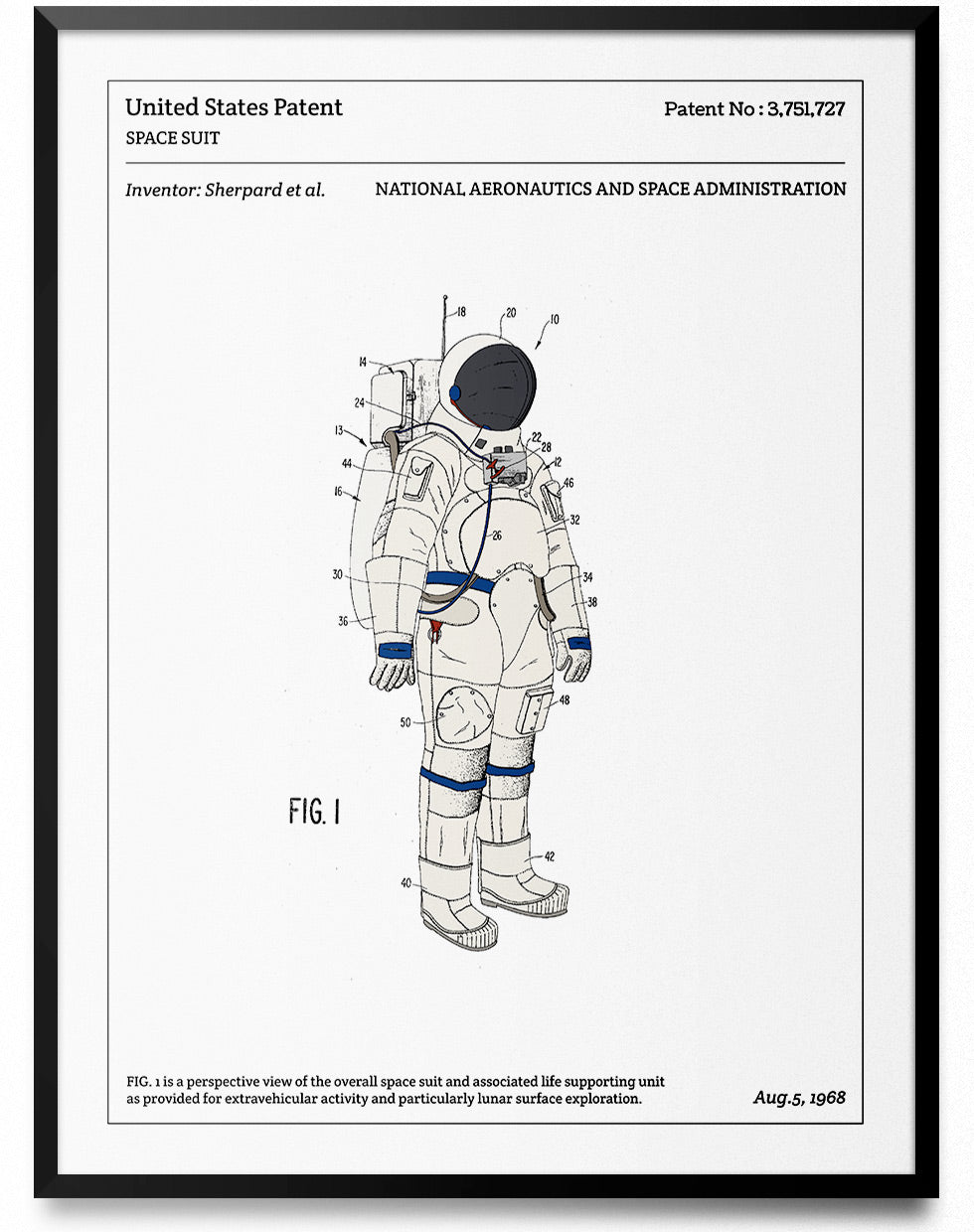 Affiche de brevet - Combinaison d'astronaute - L'Affiche Technique