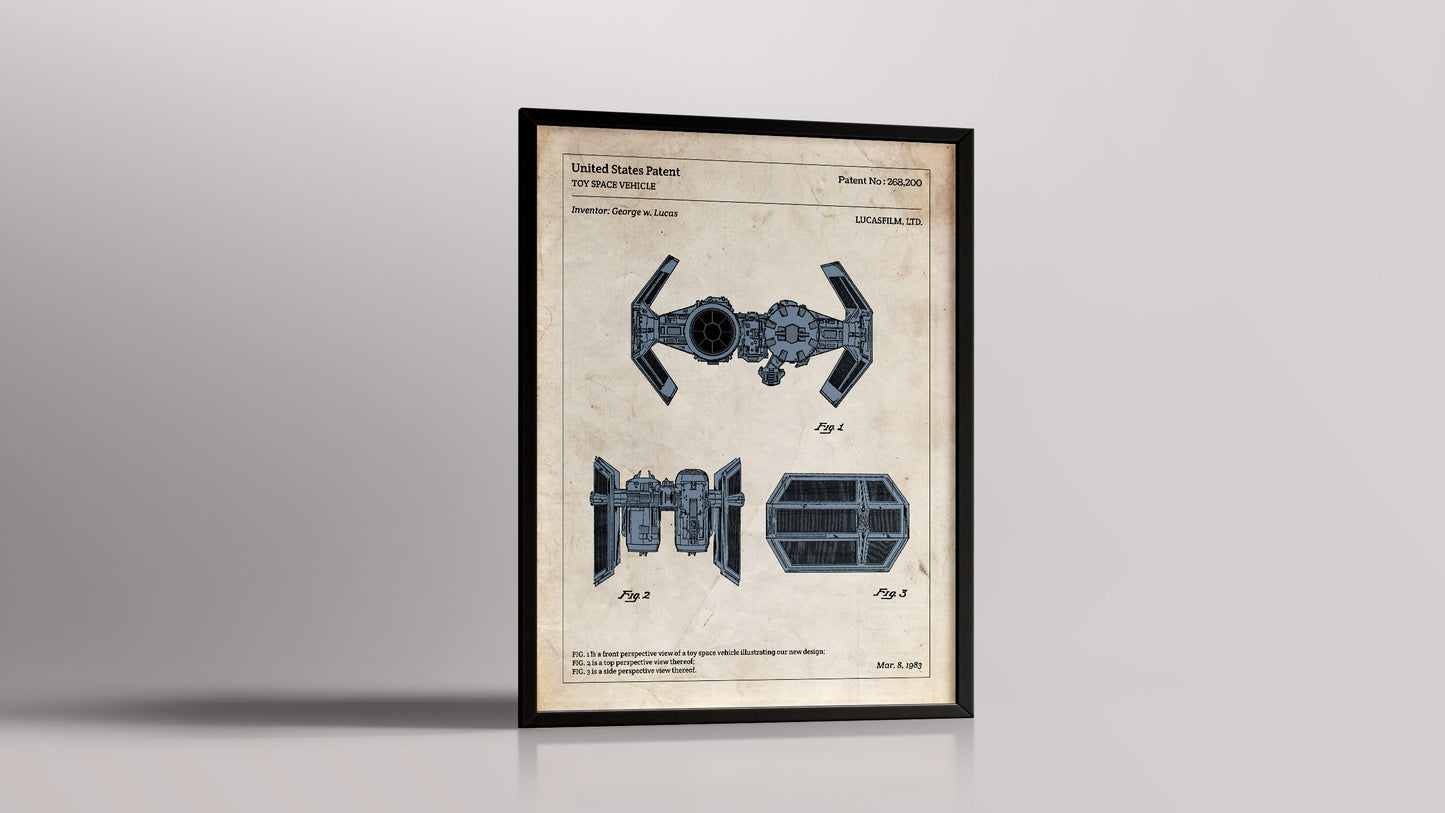 Affiche de brevet - Star Wars - Tie Bomber