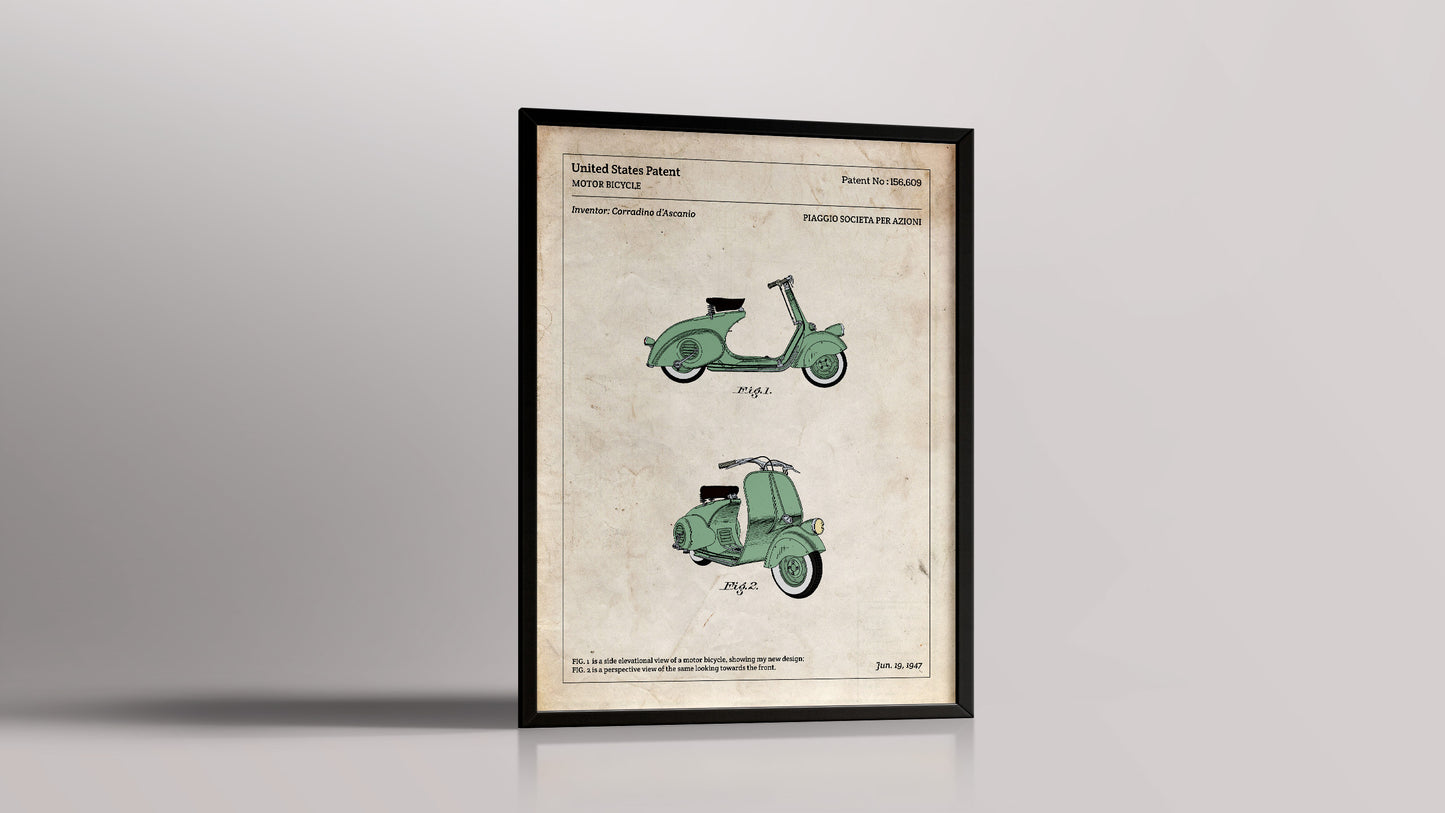 Affiche de brevet - Vespa