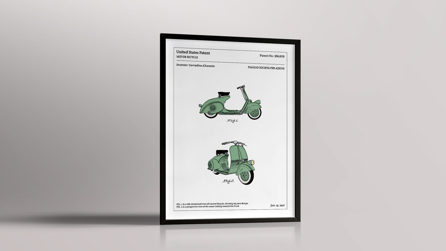 Affiche de brevet - Vespa - L'Affiche Technique