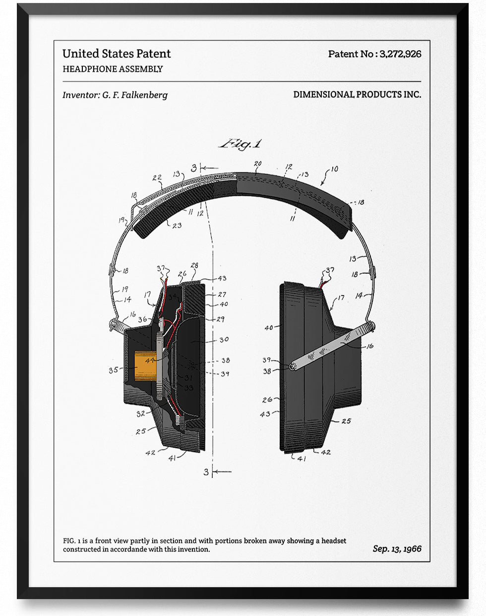 Affiche de brevet - Casque Audio