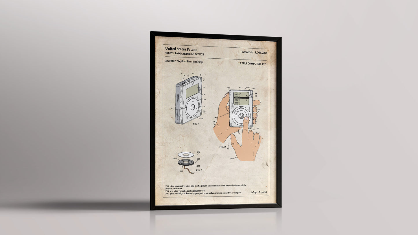 Affiche de brevet - iPod