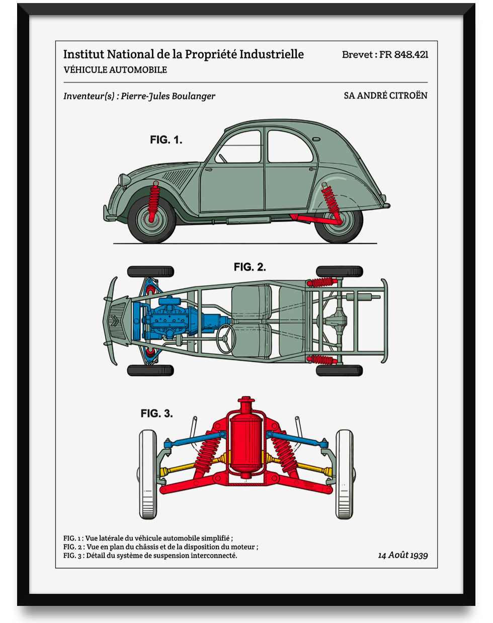 Affiche de brevet - Citroën 2CV