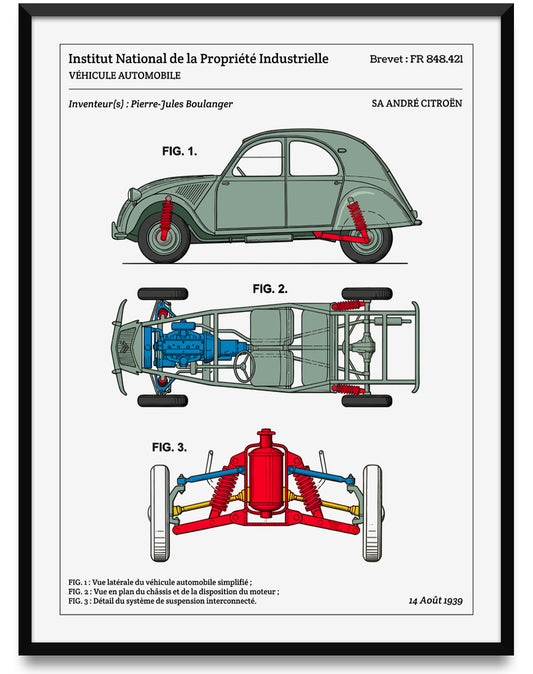 Affiche de brevet - Citroën 2CV