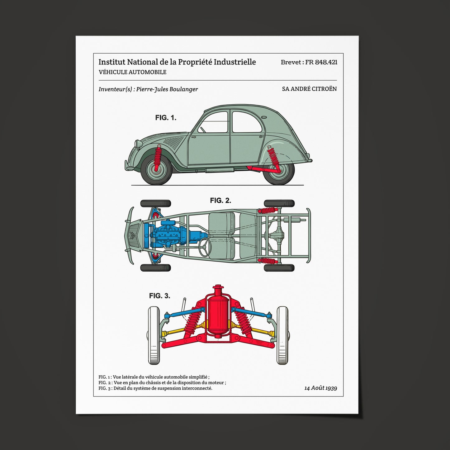 Affiche de brevet - Citroën 2CV