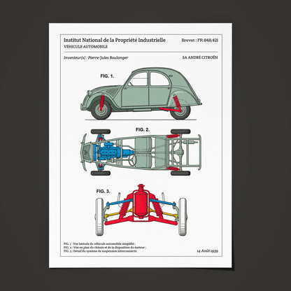 Affiche de brevet - Citroën 2CV