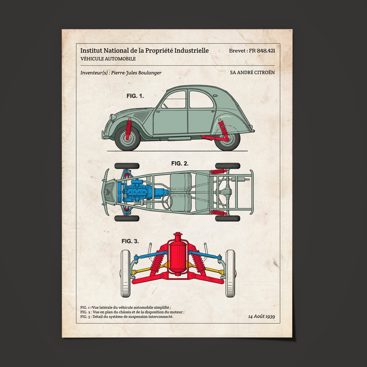 Affiche de brevet - Citroën 2CV