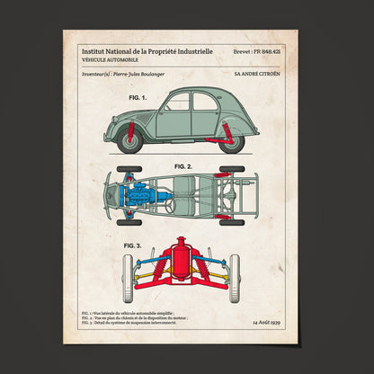 Affiche de brevet - Citroën 2CV