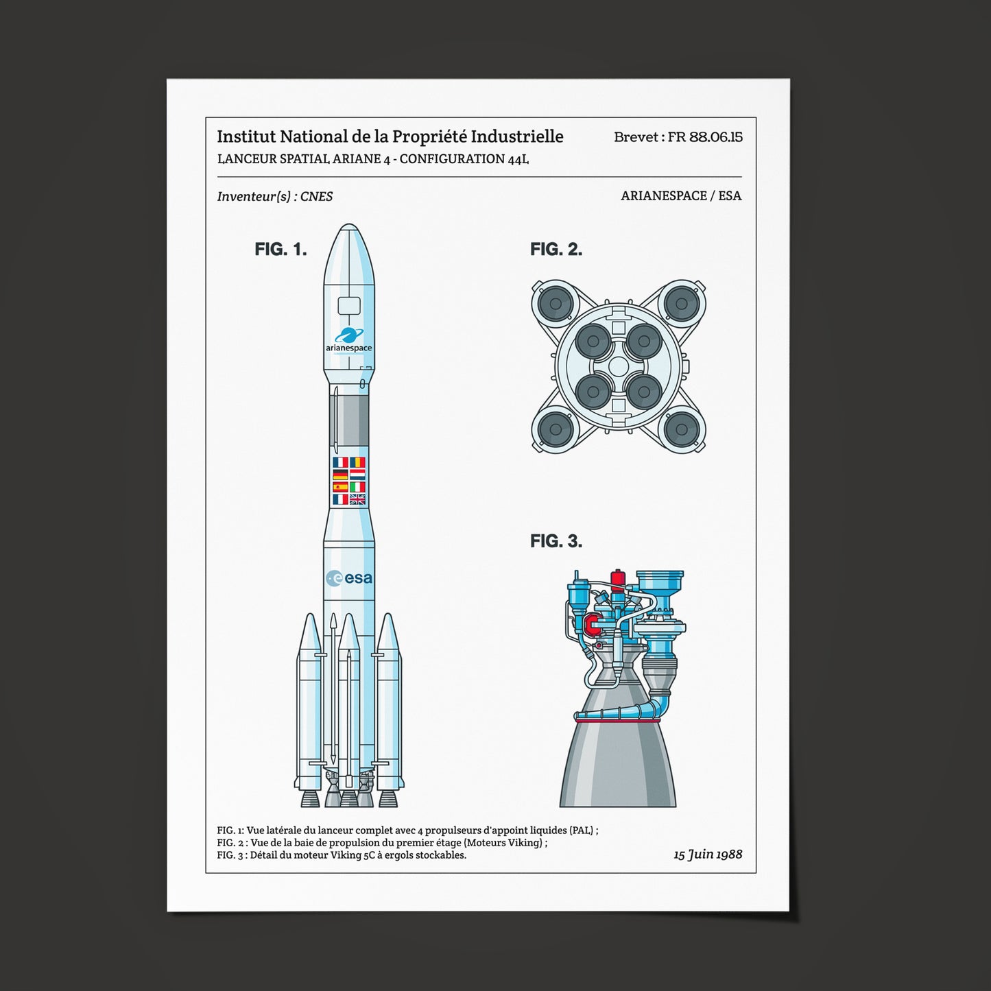 Affiche de brevet - Ariane IV