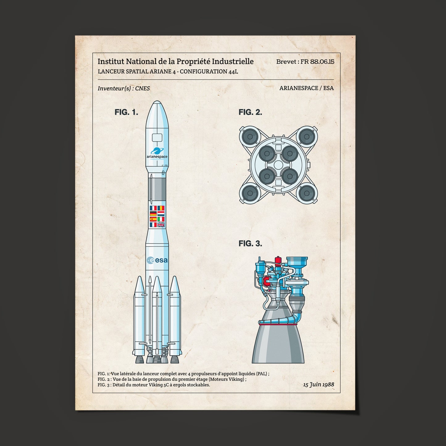 Affiche de brevet - Ariane IV