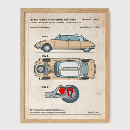 Affiche de brevet - Citroën DS 19