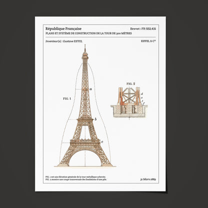 Affiche de brevet - Tour Eiffel