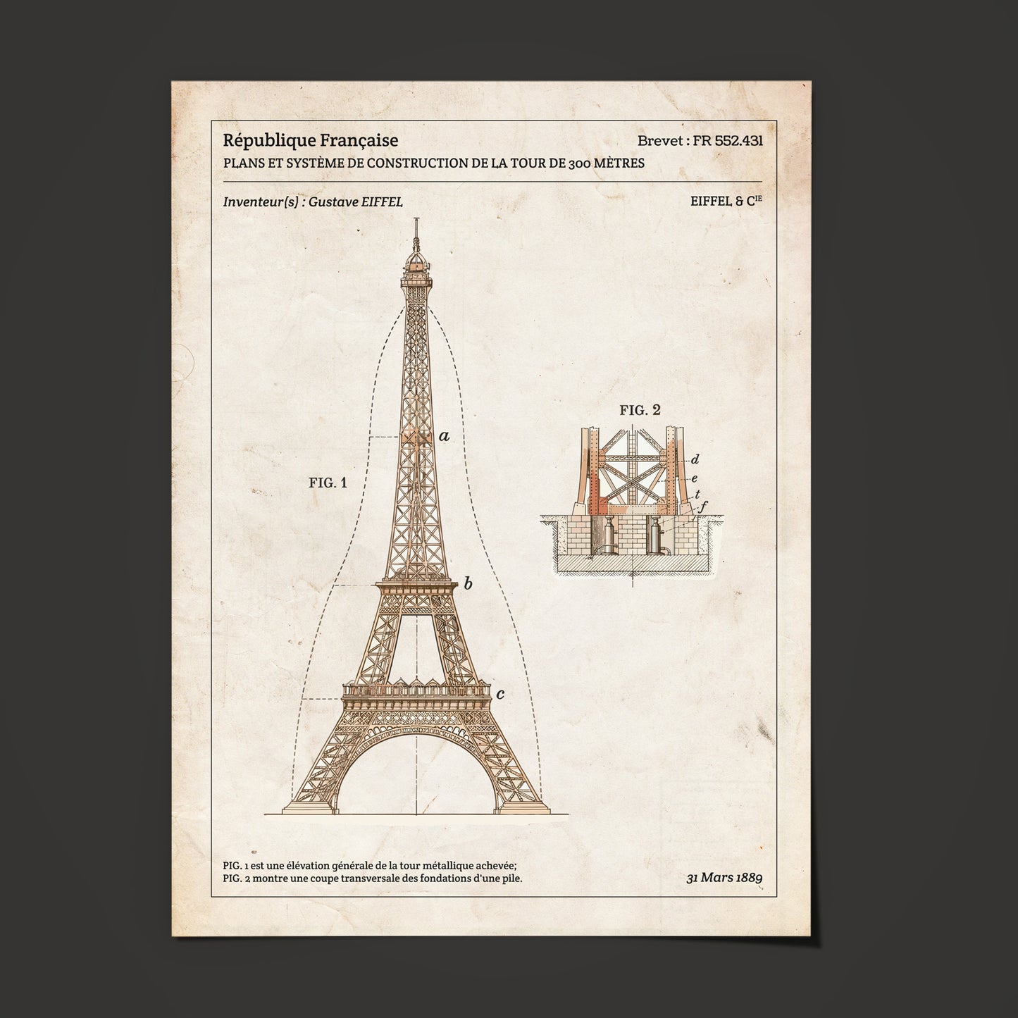 Affiche de brevet - Tour Eiffel