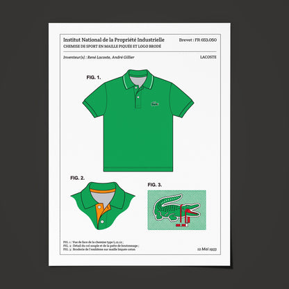 Affiche de brevet - Polo Lacoste