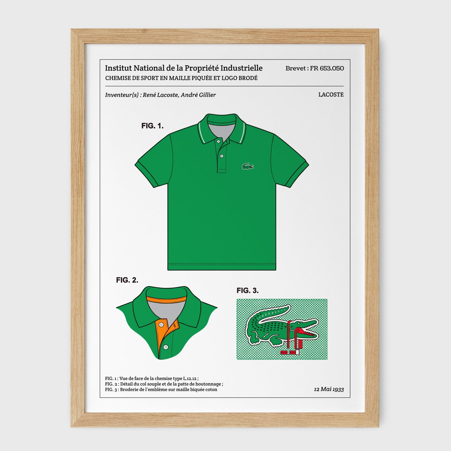 Affiche de brevet - Polo Lacoste