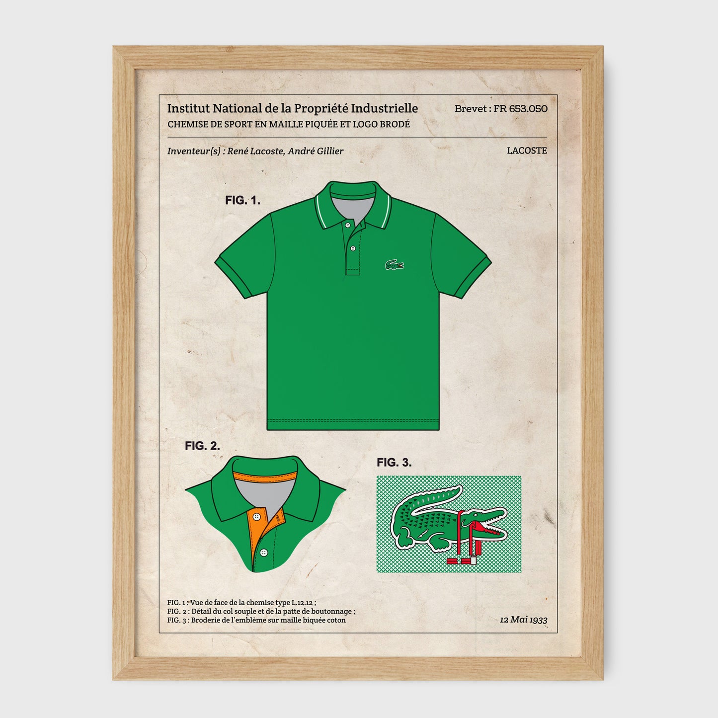 Affiche de brevet - Polo Lacoste