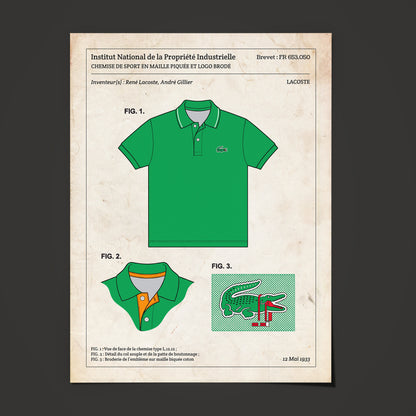 Affiche de brevet - Polo Lacoste