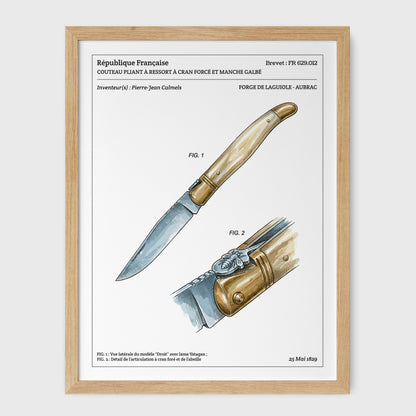 Affiche de brevet - Couteau Laguiole