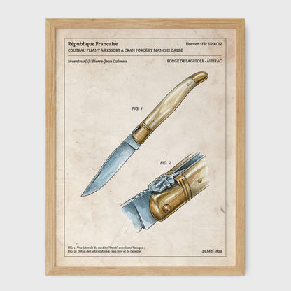 Affiche de brevet - Couteau Laguiole