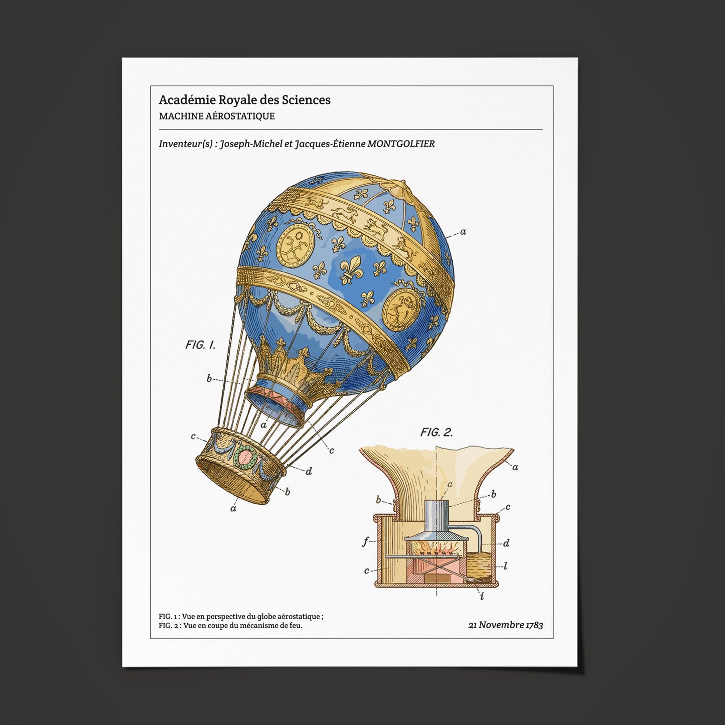Affiche de brevet - Montgolfière