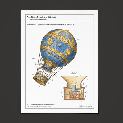 Affiche de brevet - Montgolfière