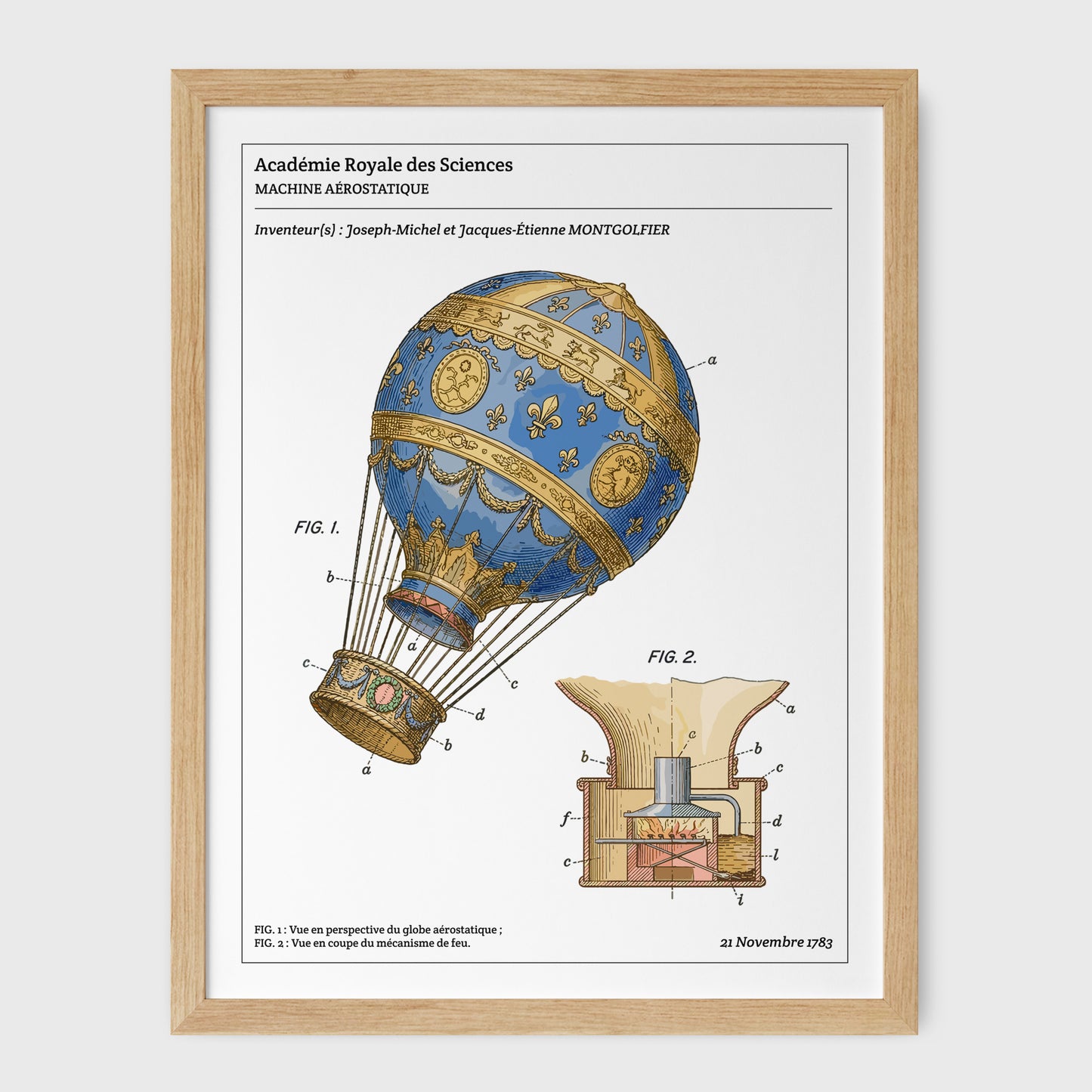 Affiche de brevet - Montgolfière
